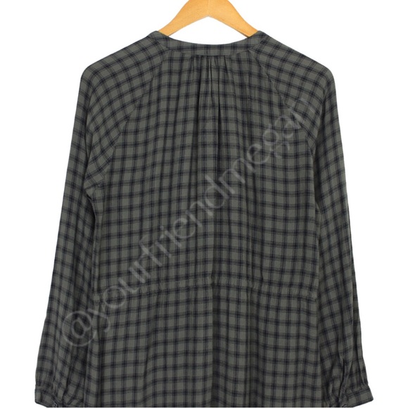 Rails Bella Plaid Tie Waist Shirtdress Olive Iron Check - Picture 6 of 9